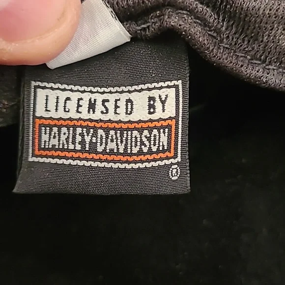 HARLEY DAVIDSON Black Leather Motorcycle Moto Captains Mens Hat Cap‎ VTG RARE
